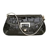 Shiny Croco Wristlet Color: Black