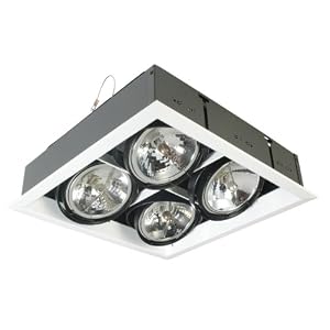 Eurofase TE104BTR-01 4-Light Square AR111 Recessed Mutiple Trim with 0084B4 Transformer,... by Eurofase
