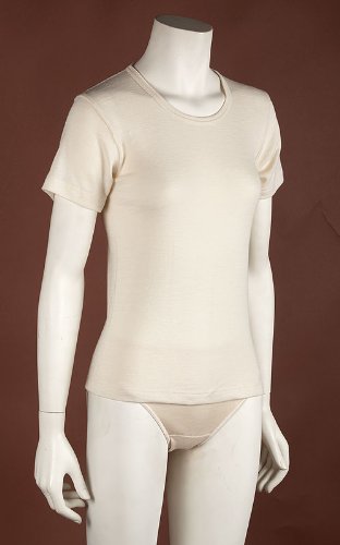 Damen u. Herren Unterhemd kurzarm, 100% Schurwolle, 