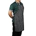 Sshining Professional White/Black Pinstripe Chef Bib Apron With Two Pockets, Adjustable Neck& Waist Ties Kitchen Cooking Apron for Womens/Mens (32.67 inches by 26.77 inches)