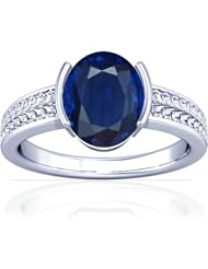 18K White Gold Oval Cut Blue Sapphire Solitaire Ring (GIA Certificate)