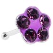3.5mm Purple Flower Ferido Crystal Nose Bone