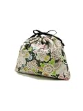 TESAGE Yukiko Sato New York D1 KIKU Gardens, Drawstring Purse Insert Organizer, Reusable Lunch Bag (Japanese Floral)
