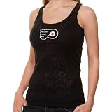 NCAA Philadelphia Flyers Ladies Black Epic Burnout Sleep Tank Top (Small)