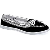 Twisted Women's Bonnie Checker Trim Fashion Boat Shoe