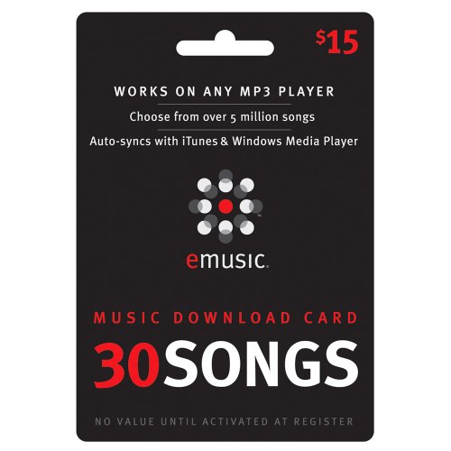 eMusic $15 Gift Card – 30 Songs