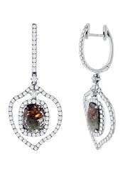 4.45ct 14k White Gold White and Rough Diamond Earrings