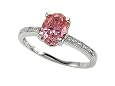 2.04 cttw Fancy Pink Signity by Swarovski Cubic Zirconia (CZ) Engagement Ring with Diamonds by Zoe R(tm) - White Gold