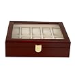 SALE Classic Watch Storage Chest for 10 Watches Cherry Wood Finish See Thru Top Latch SALE Classic Watch Storage Chest for 10 Watches Cherry Wood Finish See Thru Top Latch