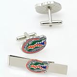 NCAA Florida Gators Silvertone Team Logo Tie Clip & Cufflinks Set