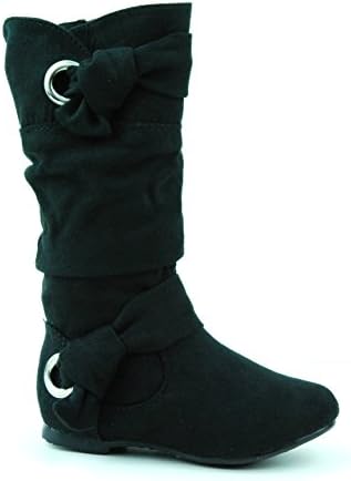 Lucy-jr Girl's Winter Toddler Cute Zipper Flat Heel Mid Calf Slouchy Boots