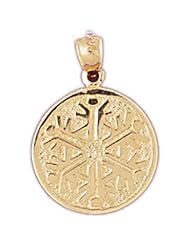 CleverEve Designer Series 14K Yellow Gold Charm Christmas Xmas 1.7 grams w/ Hearts, Shamrock & Snowflake