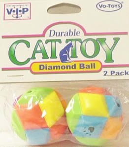 Vo-Toys Plastic Diamond Balls 2 pack Cat Toy