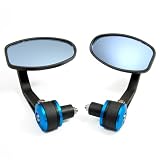 Black Blue Motorcycle ATV Rear View Bar End Mirror Universal Fit 7 8 Pair Brand NEW 