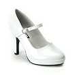 Womens White High Heel Shoes 4 Inch Sexy Mary Jane Shoe MaryJanes