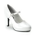 Womens White High Heel Shoes 4 Inch Sexy Mary Jane Shoe MaryJanes
