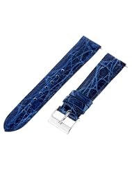 Artisan of Italy CITQR100-1618LR Womens Fashion Quick-Release Padded Crocodile 18mm Electric Blue Watch Strap