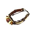 Leather String Jade Bracelet, Brown Leather with Tibet Bead