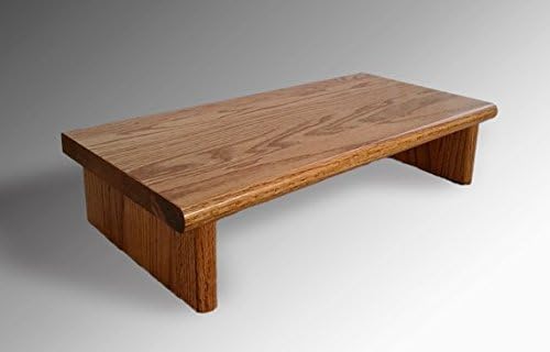 Monitor Stand OSTGO24-4 Oak Golden Oak 24 x 11.25 x 4.88 TV Wood Shelf Riser Stool Assembled Made in USA NEW