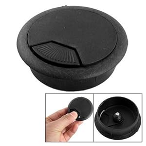 Computer Desk Table Grommet Cable Wire Hole Plastic Cover Black