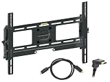 Pyle Deluxe Tilt Wall Mount & Cable Package for Home/Office/Schools/Public -- PSW801T Tilt Wall Mount for 23 to 50 Displays with Built-In Level (Black) + PHDMRT6 6Ft. Horizontal Swivel High Definition HDMI Cable With Heavy-Duty Fiber Shielding.