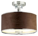 Eurofase 15330-021 Savvy 3-Light Semi-Flushmount, Satin Nickel/Brown