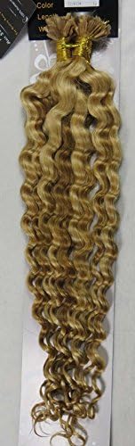 New 22" Deep Wave Nail U-tip Human Hair Extensions 100strands 1gr/s More Colors (22" 100gr deep wave, #12/613 Mixed Blonde)