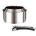 Tefal - Ingenio 4 - L9129502 - Gourmet - S�rie 3 Casseroles + 1 Poign�e - Forme Droite - Inox