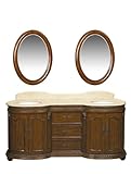IMAGE OF Belle Foret BF80019R Double Basin Vanity with Cream marble Top and Backsplach