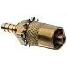 Male Luer Lock to Bulkhead Adapt 1/4-32 Brass Tube ID 1/8" .145" Barb OD