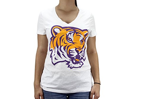 University Tees Women' s NCAA LSU Louisiana State Tigers V Neck T-Shirt