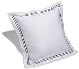 Pinzon Hotel Satin Stitch 400-Thread-Count Sateen 18-Inch Decorative Pillow, Silver Grey