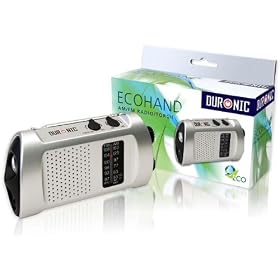 Duronic Ecohand Wind-Up, Rechargeable AM\FM Radio with flashlight