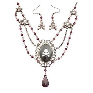 Pirate Cameo Necklace And Earring Set