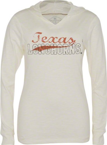 Texas Longhorns Women's Eggshell Quad Slub Long Sleeve Hooded Tee