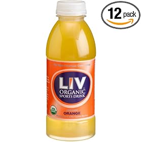 LIV Organic Sports Drink, Orange, 16.9-Ounce Bottles (Pack of 12)