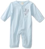 ABSORBA Baby-Boys Newborn Layette Loungewear Solid Embroidered Coverall, Blue, 0/3