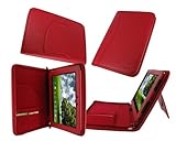 rooCASE Executive Portfolio (Red) Leather Case Cover with Landscape / Portr ....