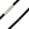 Schmuck-Pur Edelstahl Kautschuk Kette Halskette schwarz 4mm