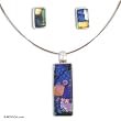 Dichroic art glass jewelry set, 'Confetti' 16.5" L Dichroic art glass jewelry set, 'Confetti' 16.5" L