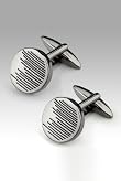 Linear Stripe Circular Cufflinks [T09-1245-S]