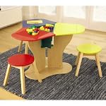 Triple Lego table with coloured stools