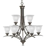 Progress Lighting P4329-20 9-Light Trinity Chandelier, Antique Bronze