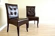 2 Dark Brown Leather Dining Chairs By Wholesale Interiors