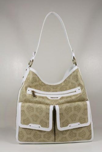 Versace Handbags Beige Canvas and White Leather DBFC765 Purse