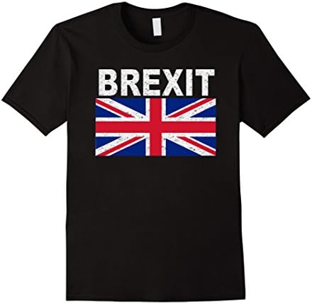 Men's Brexit British Flag T-Shirt Large Black