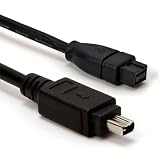 Black IEEE 1394 Firewire 800 to Firewire 400 Cable, 9 Pin/4 Pin Male / Male - 15 FT