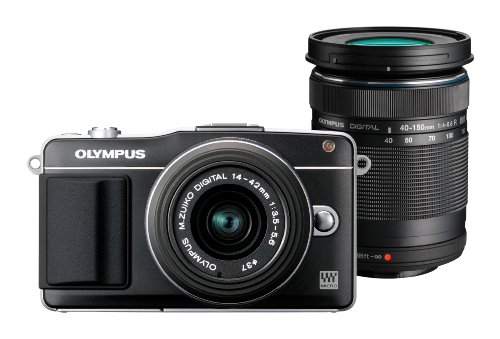 OLYMPUS マイクロ一眼 PEN mini E-PM2 ダブルズームキット ブラック E-PM2 DZKIT BLK