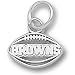 Cleveland Browns NFL Pierced Football 1/4 Pendant (Silver)