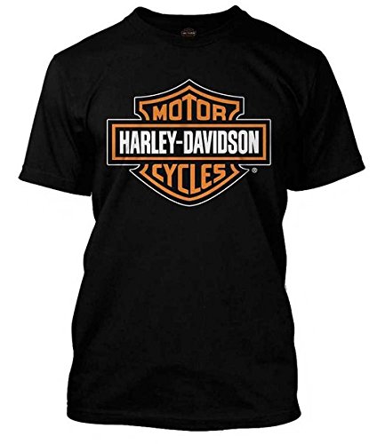 Harley-Davidson Men's Orange Bar & Shield Black T-Shirt 30290591